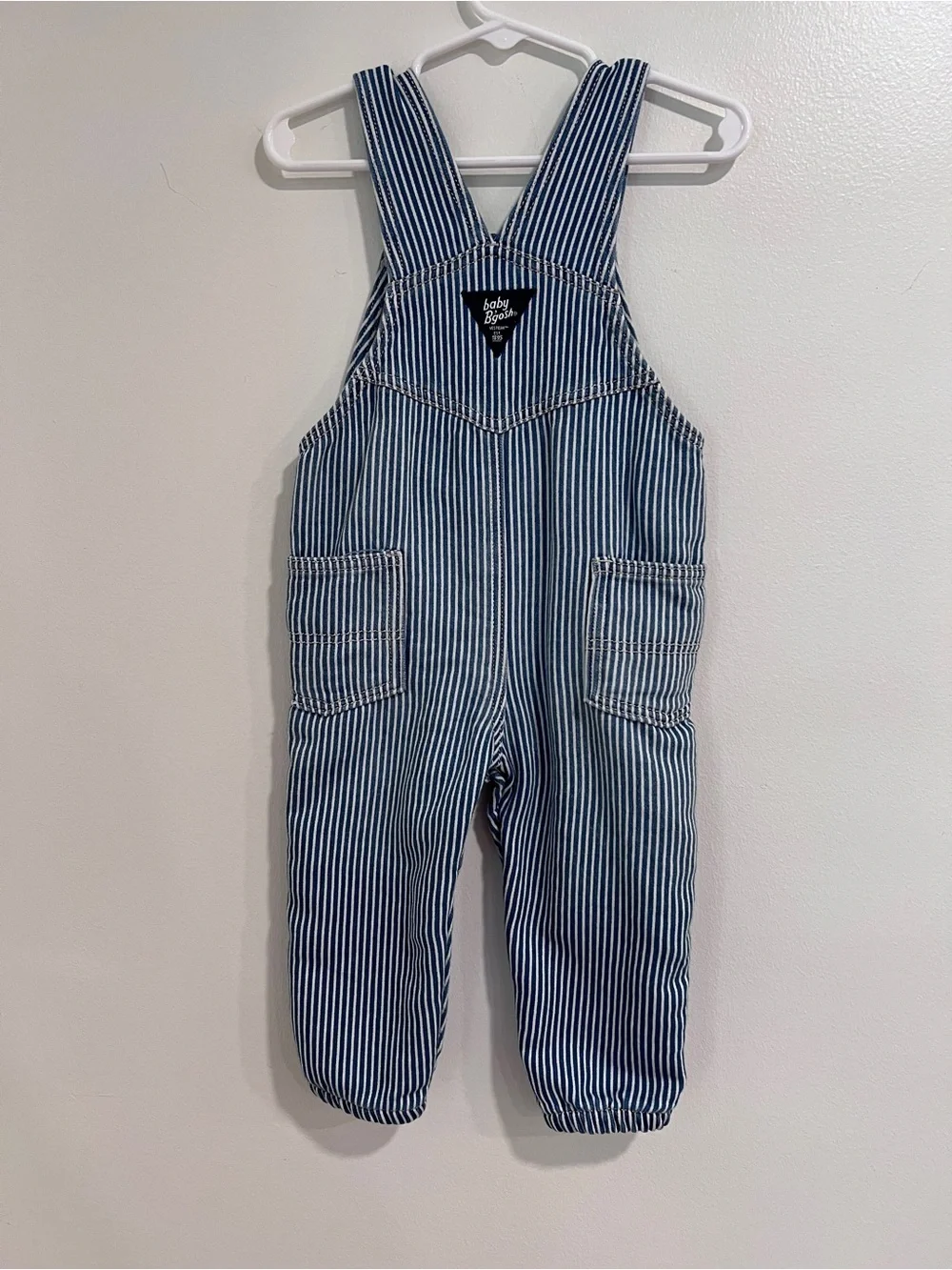 OshKosh B'gosh Blue and White Striped Kids Overalls